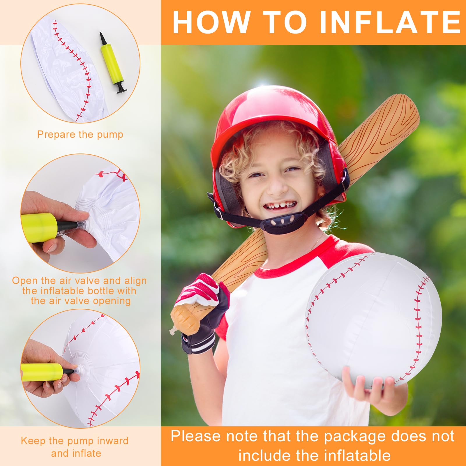 Kit Baseball Gonflable Piscine - 2 Battes + 1 Balle - Jeu Plage/anniversaire - NQEUEPN