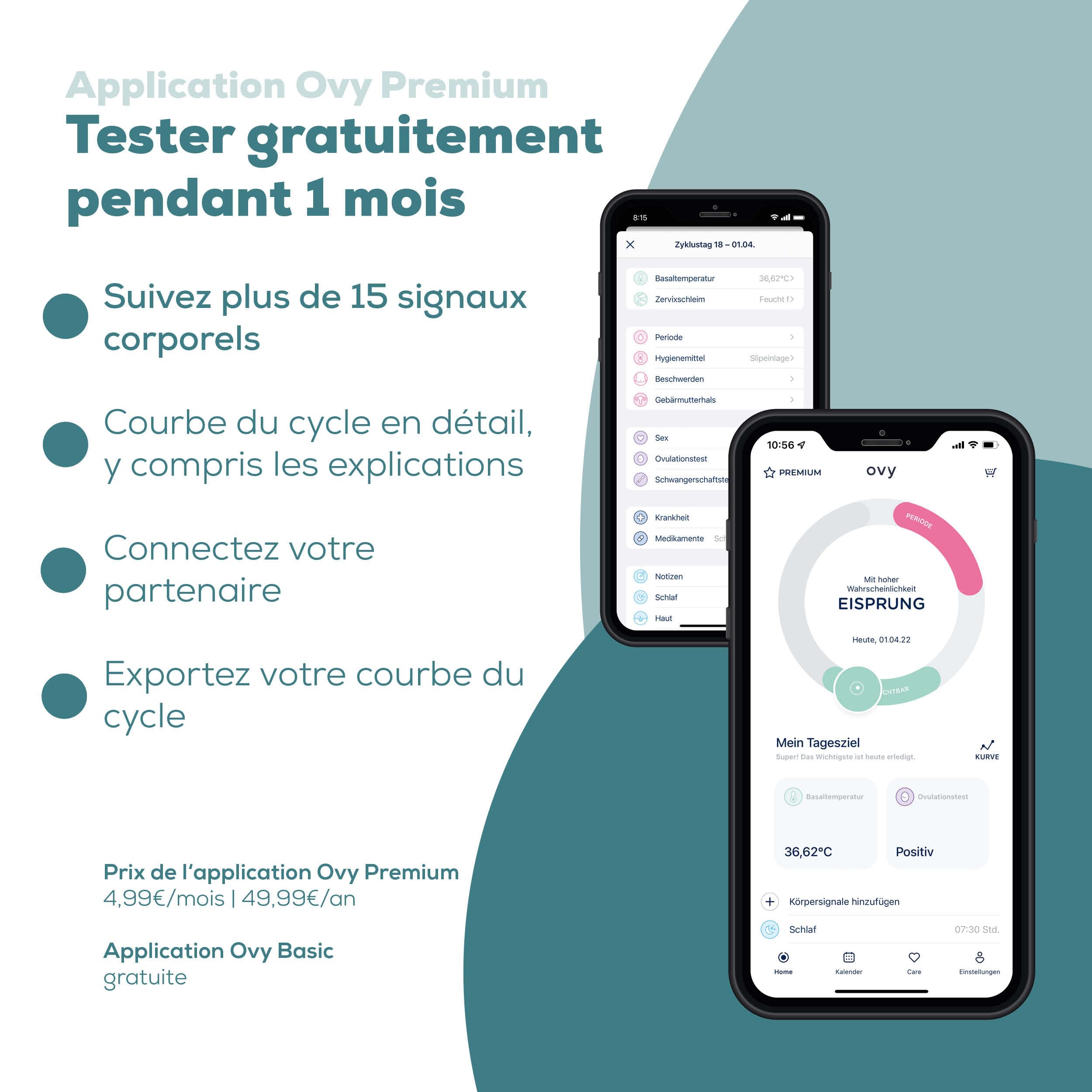 Beurer OT 30 Thermomètre Basal Connecté Bluetooth, Digital avec Application pour Détermination de l'Ovulation et Planification de la Grossesse , Noir