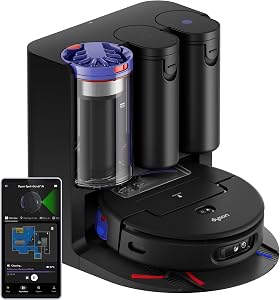 Dyson Spot+Scrub™ AI Wet Robot Vacuum with Mop – 18,000 PA – 200m runtime – AI Stain Elimination – Hardfloors & 4× Carpet Suction Boost for Pet Hair – 3in1 Self‑Cleaning/Self-Emptying Refill Dock