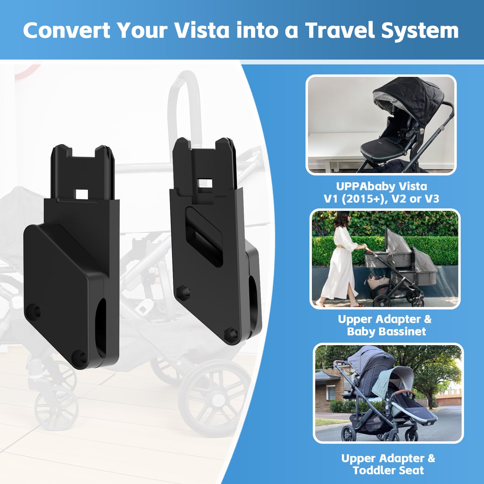 Upper Bassinet Conversion for UPPAbaby Vista V1 (2015+)/V2/V3 | Dual-Level Seat Converter for Toddler Setup