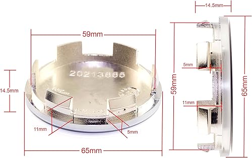 Miniatura 5 de RTrhinoTuning 4 tapas centrales de rueda de 2.559 in compatibles con ruedas Mustang 2001-2004 de 17" 18" 19" 2003 Jetta Avus 2003, OD 2.56" 65 mm ID