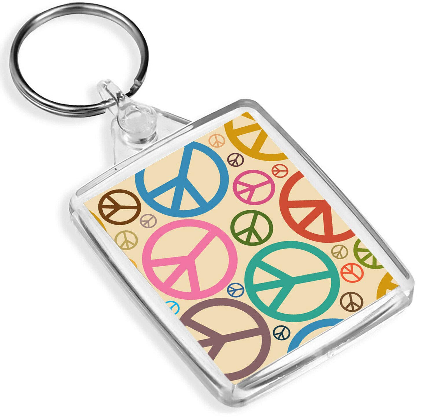 Destination Vinyl Keyrings Unisex Multi Peace Symbols Keyring - Ip02 - Hippy Surf Student Fun Signs #15591