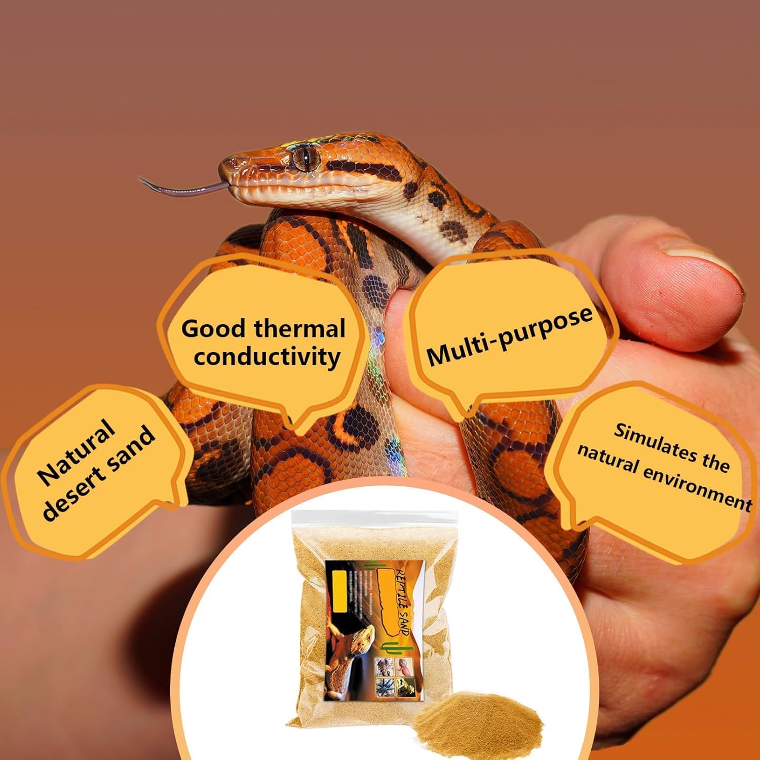 BNOSDM 2PCS Reptile Sand Bearded Dragons Substrate Sands Lizard Terrarium Bedding Desert Blend for Snakes Geckos Chameleon Tortoise Frogs Scorpion Invertebrates Amphibian 2.2lb (Yellow)