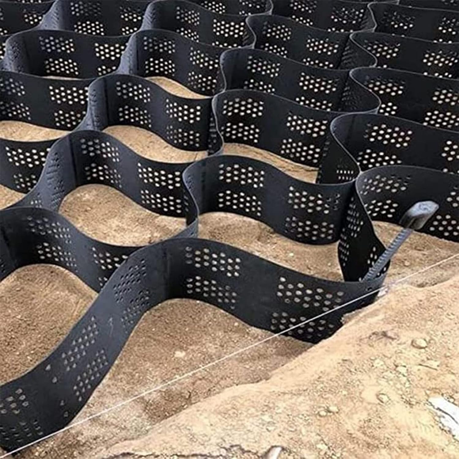 Géogrille de pavés d'allée 4m : Structure durable pour travaux de fondation