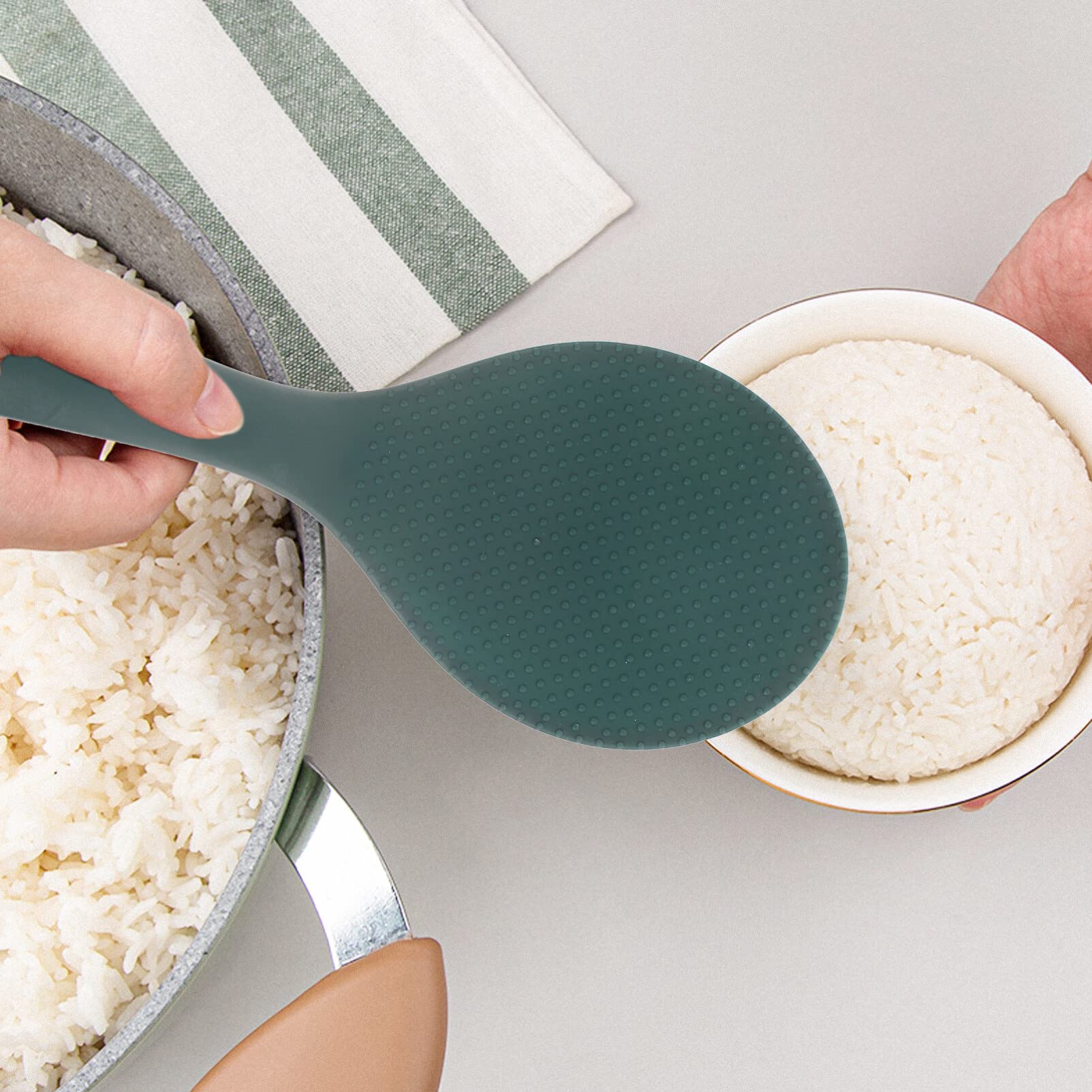 Cucchiai Riso In Silicone - 2 Pezzi, Antiaderente, Per Cucina, Resistente Al Calore Fino A 230°C - Foto 3