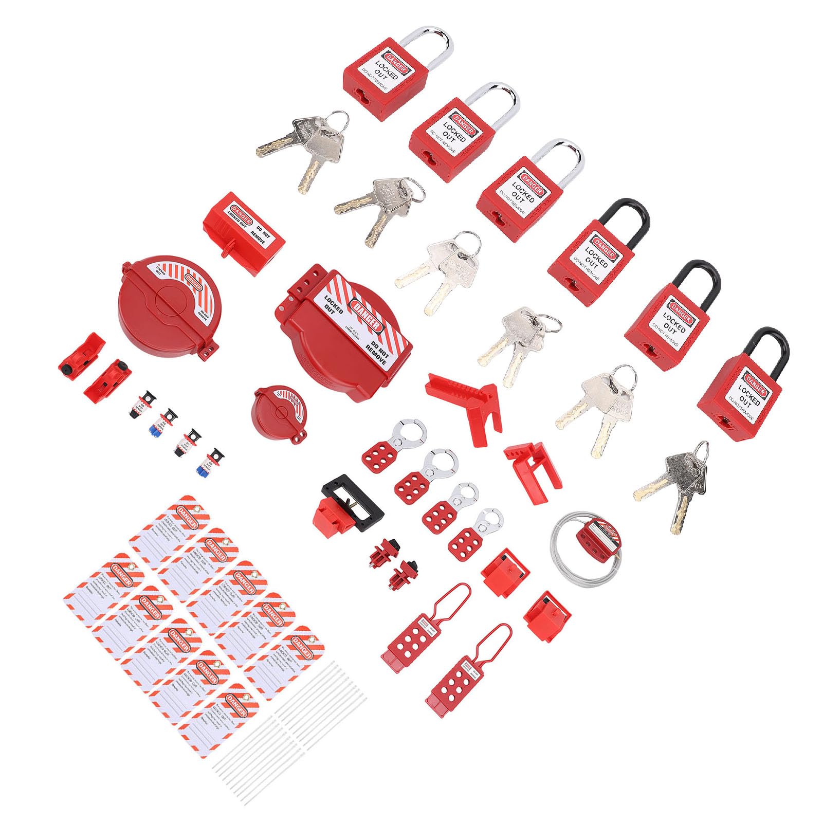 Fabater Kit de Etiquetado de Bloqueo, Kits LOTO Resistentes que Cumplen con OSHA para Bloqueo Eléctrico y de Válvulas, de Disyuntor con Candados de Seguridad y Cerrojos para Mantenimiento Seguridad