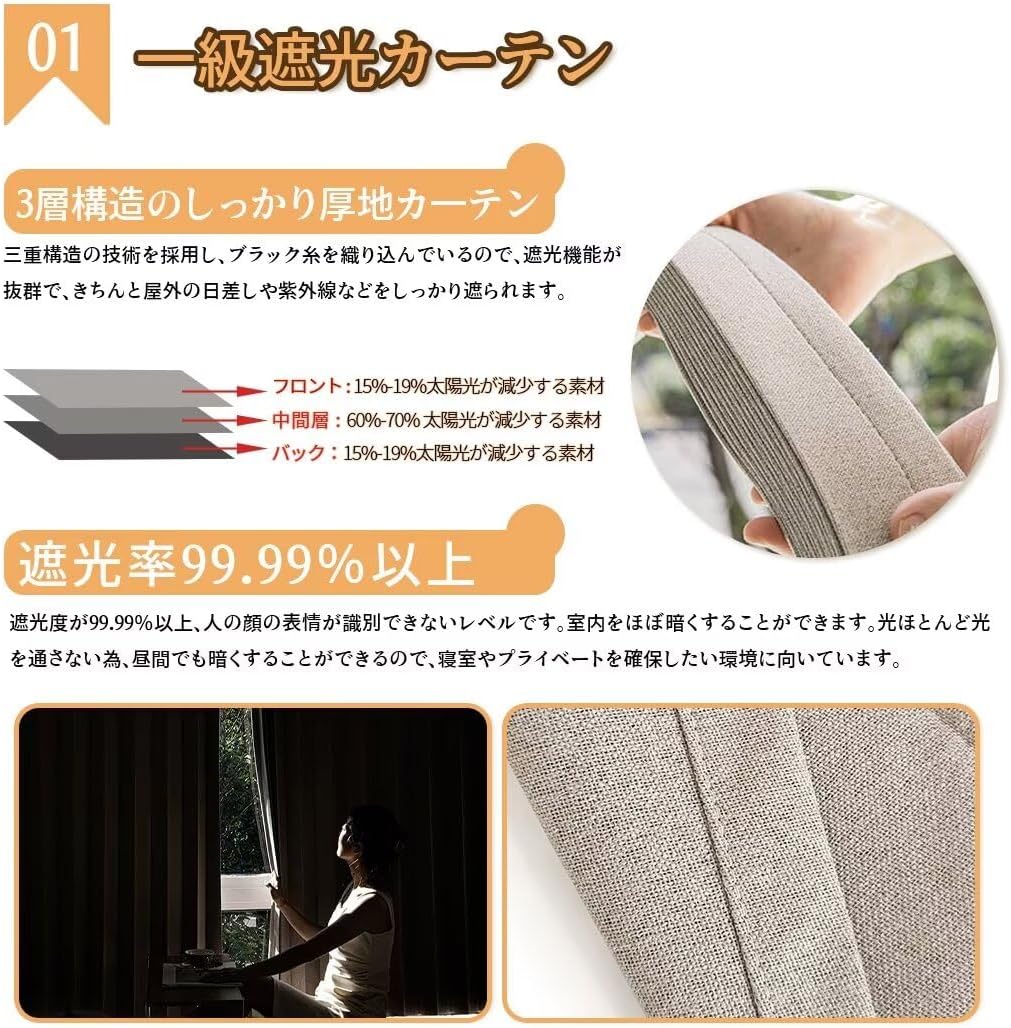 遮光カーテン 1級 小窓 170cm丈 幅125cm カーテン 遮光一級 おしゃれ 遮光 断熱保温 昼夜目隠し 防寒 冷気遮断 省エ