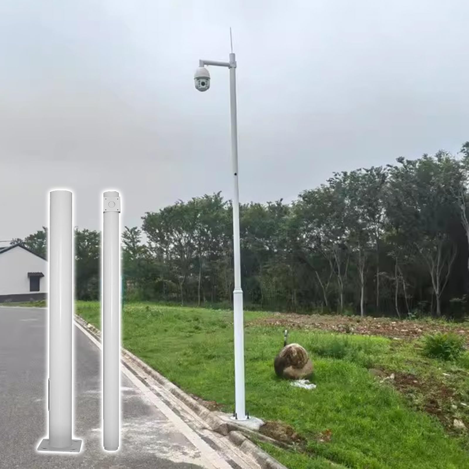 Support de poteau pour caméra de vidéosurveillance PTZ et dôme étanche foudre