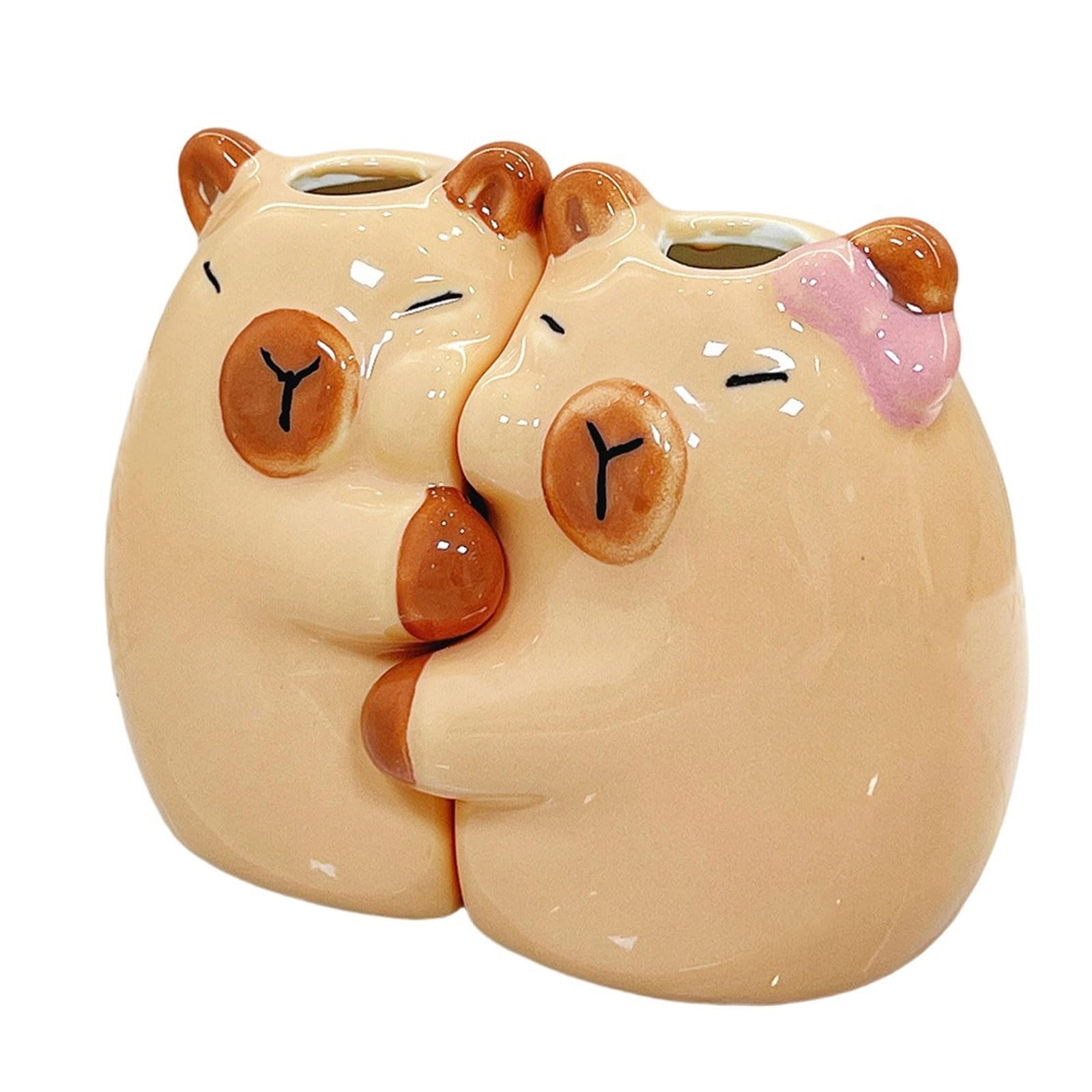 Porte-brosse à dents capybara en céramique pour décorer une salle de bain et vos vanités