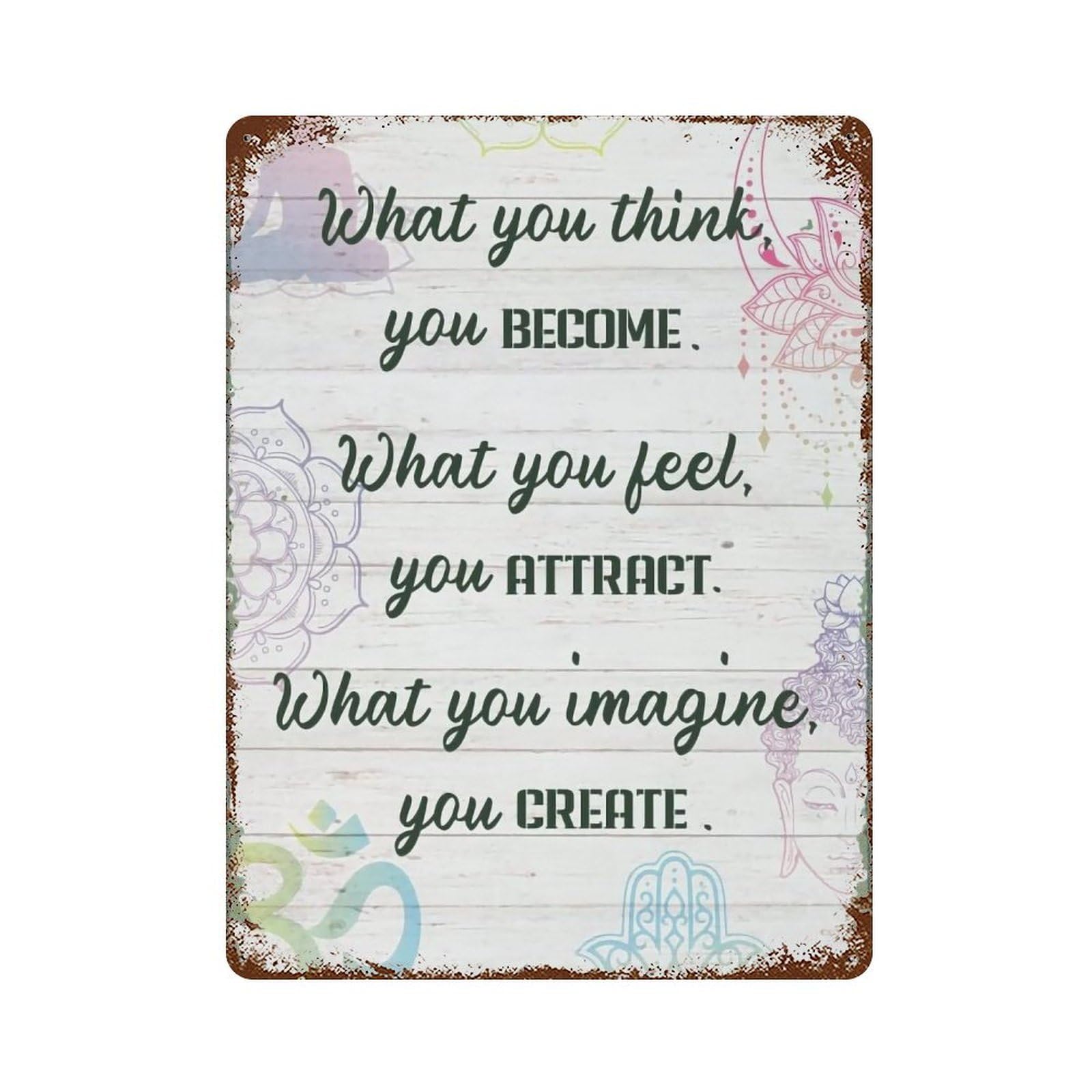 Yhgertku Style Yoga Zen Quotes Wall Art Retro Iron Vintage Metal Tin Sign Poster Modern Decor For Living Rooms Gift 40X30cm