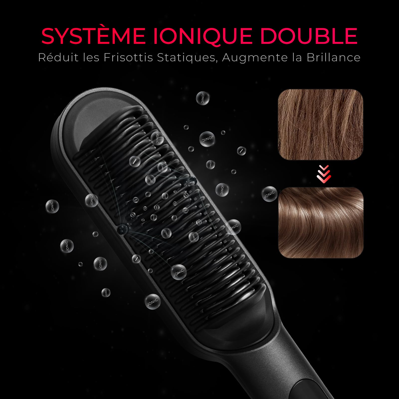 TYMO RING PLUS Lisseur Cheveux Professionnel, 9 Réglages Température 120℃-210℃, Écran LCD, Chauffe Rapide 20S, Ions Négatifs, Double Tension