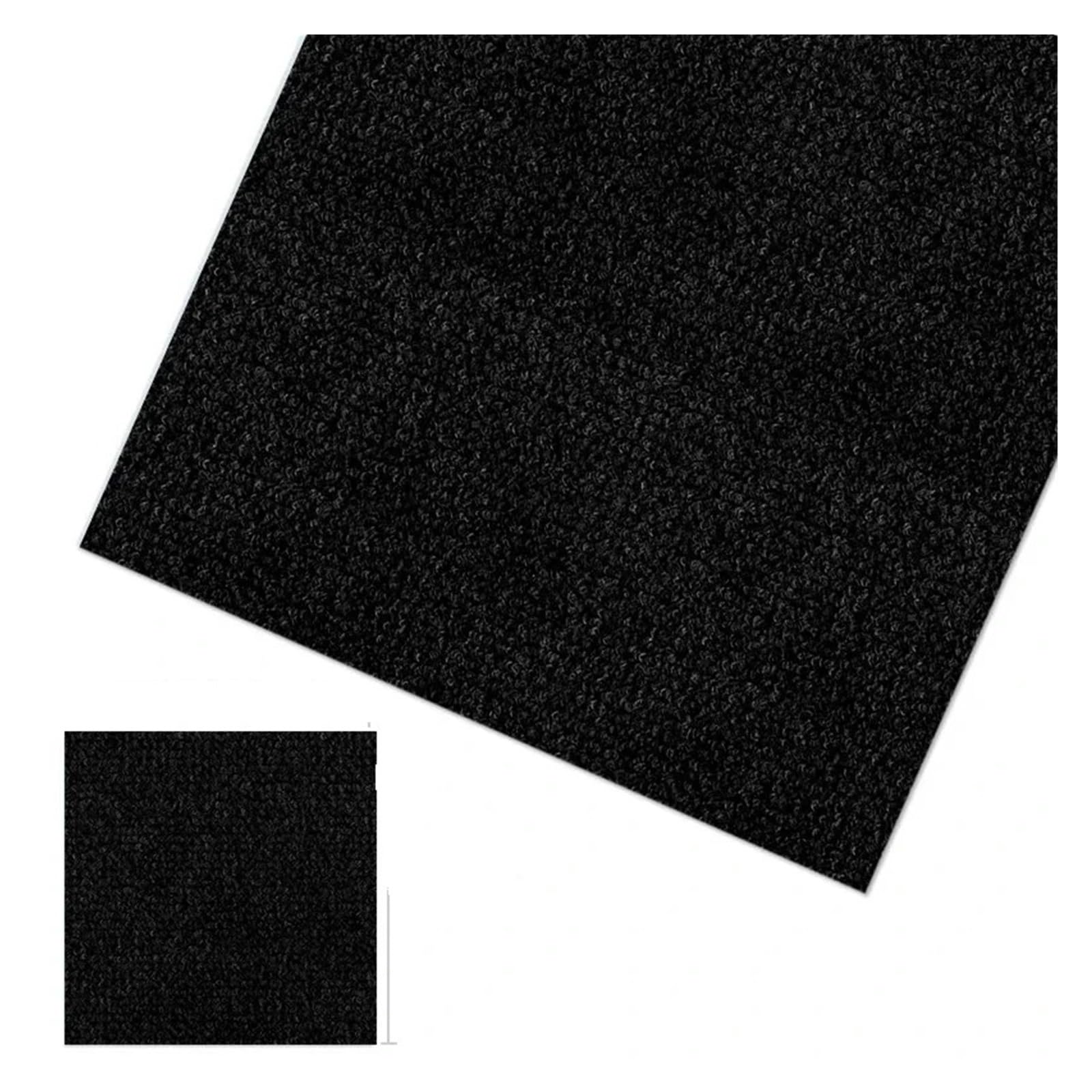 Moqueta Adhesiva Alfombra autoadhesiva for suelo, baldosas, pegatinas cuadradas, tapete despegable, bricolaje, for cocina, comedor y dormitorio(Black,30pcs)