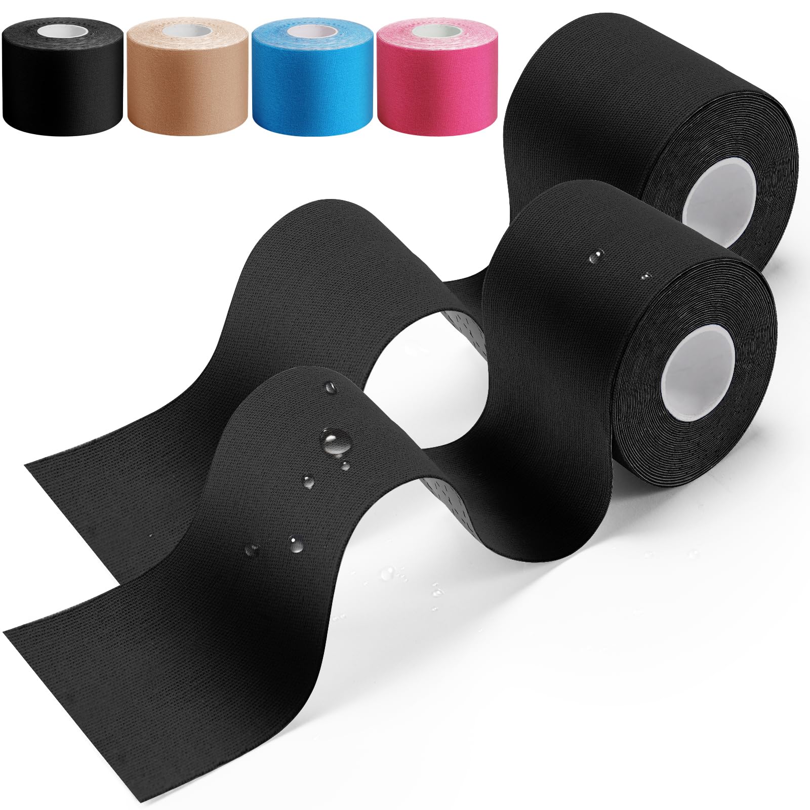 HONYAO Kinesiotapes 2 Rollen, Kinesiologie Tape (5m×5cm), Physiotape für Schulter, Rücken, Knie, Ellenbogen und Nacken, Tape Sport, Hautfreundlich, Elastisch & Wasserfest - Rosa