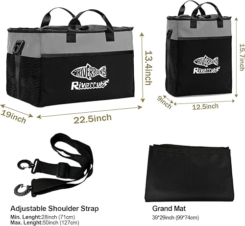 Miniatura 9 de Riverruns Bolsa de pesca con malla ventilada, bolsa de botas de vadeador, mochila de pesca con mosca para pesca, senderismo, camping