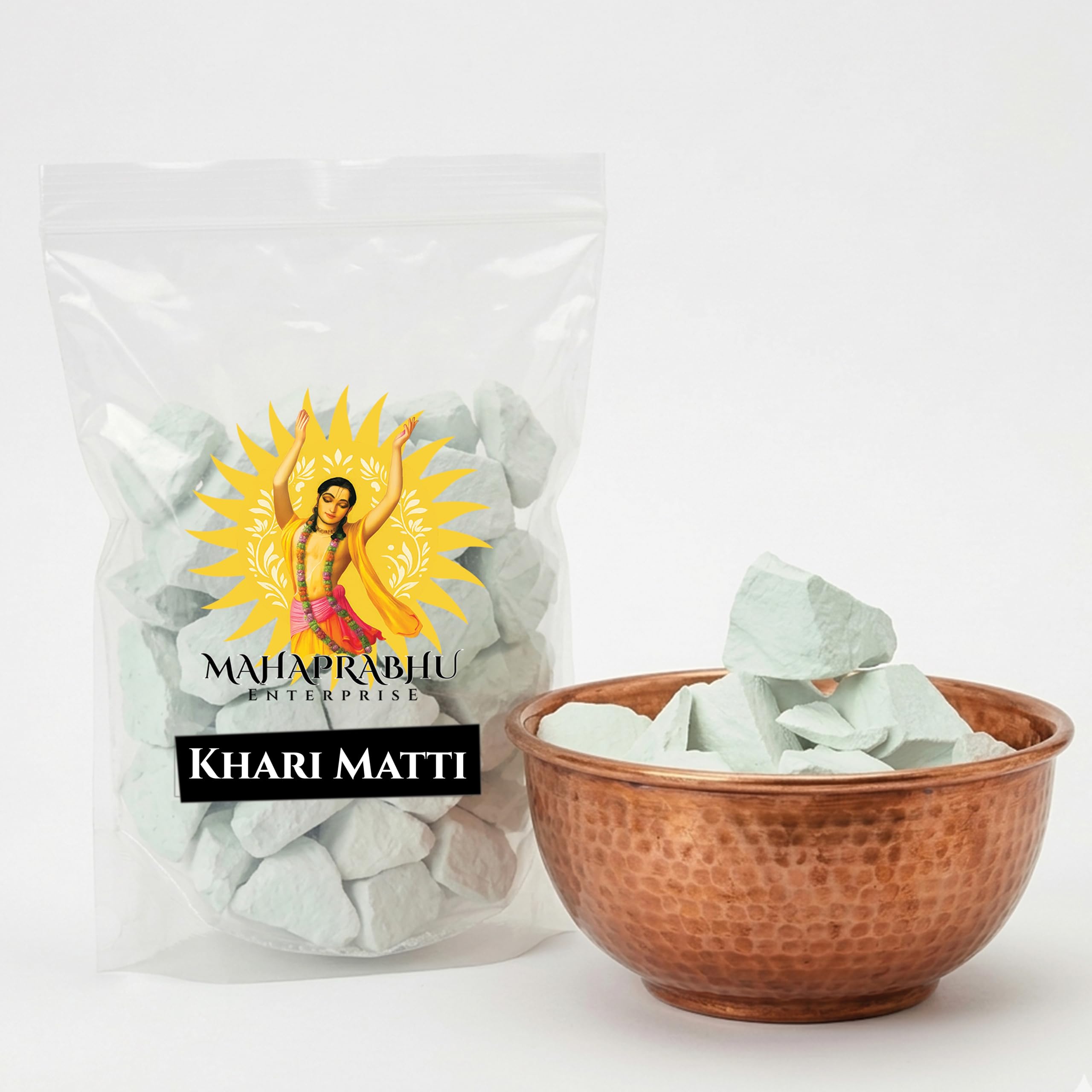 Original Khori Mati 100g | Khadia Mitti Natural White Kaolin | Alpona & Rangoli Material | Mandana Art, Saraswati & Laxmi Puja Decoration | Chalk Clay for Craft, School Projects & Festival Art-image-8