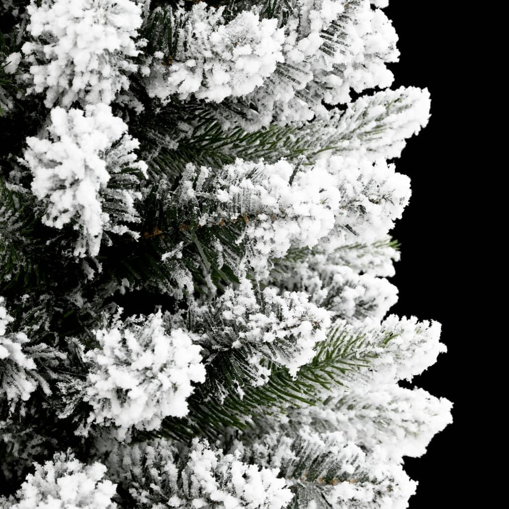 vidaXL Sapin de Noël Artificiel Mince avec Neige floquée 210 cm PVC/PE