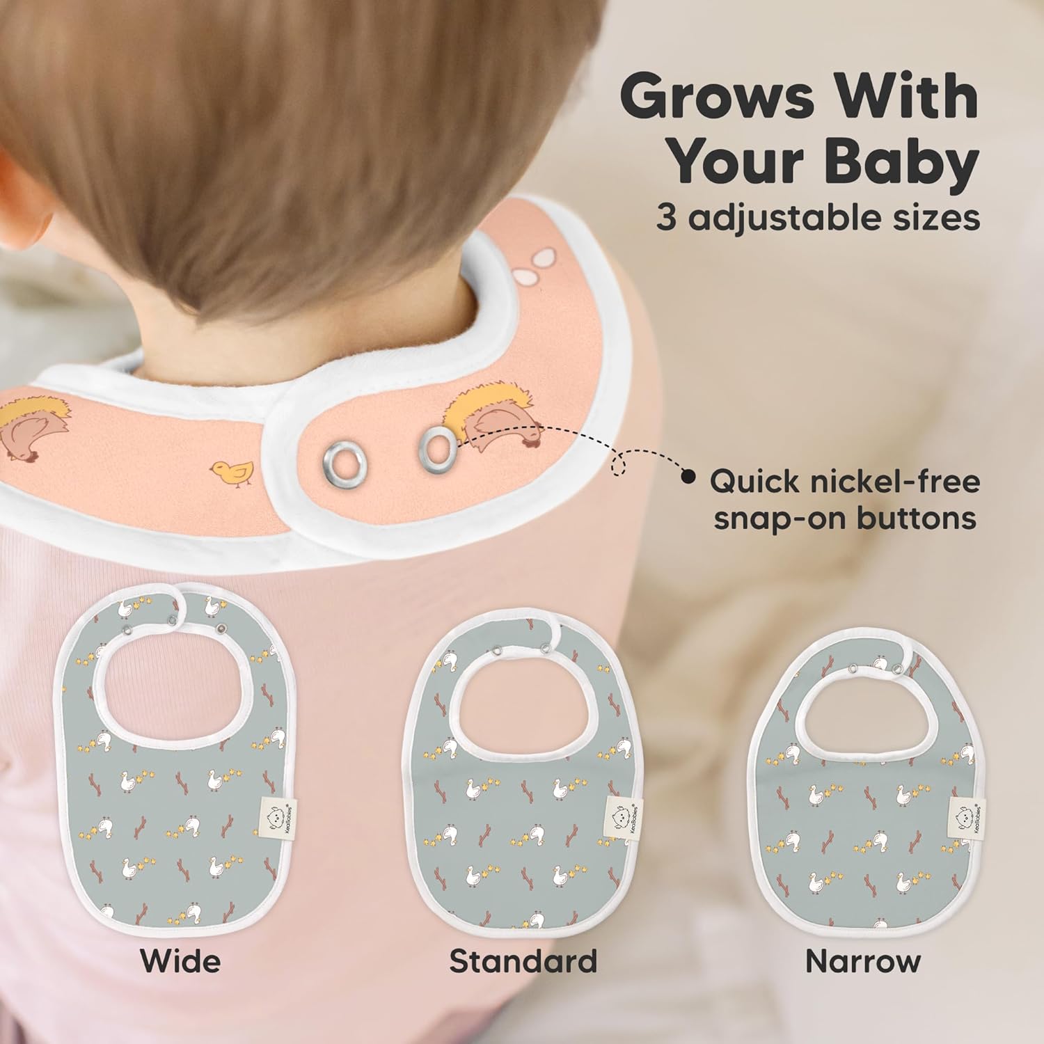 8-Pack Organic Baby Bibs for Boys, Girls - Soft Cotton Drooling and Teething Bibs for Baby Girl & Boy, Extra Absorbent, Easy to Clean & Put On for Toddler, Newborn, Infant 0-24 Months (Countryside) - Image 4