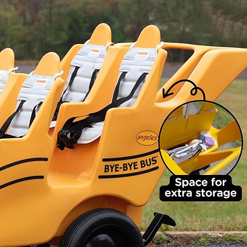 Miniatura 8 de Carriola multi-pasajero de 6 pasajeros de Children’s Factory, Bye-Bye Buggy, para guardería con "Neumático Gordo" nunca plano, Amarillo