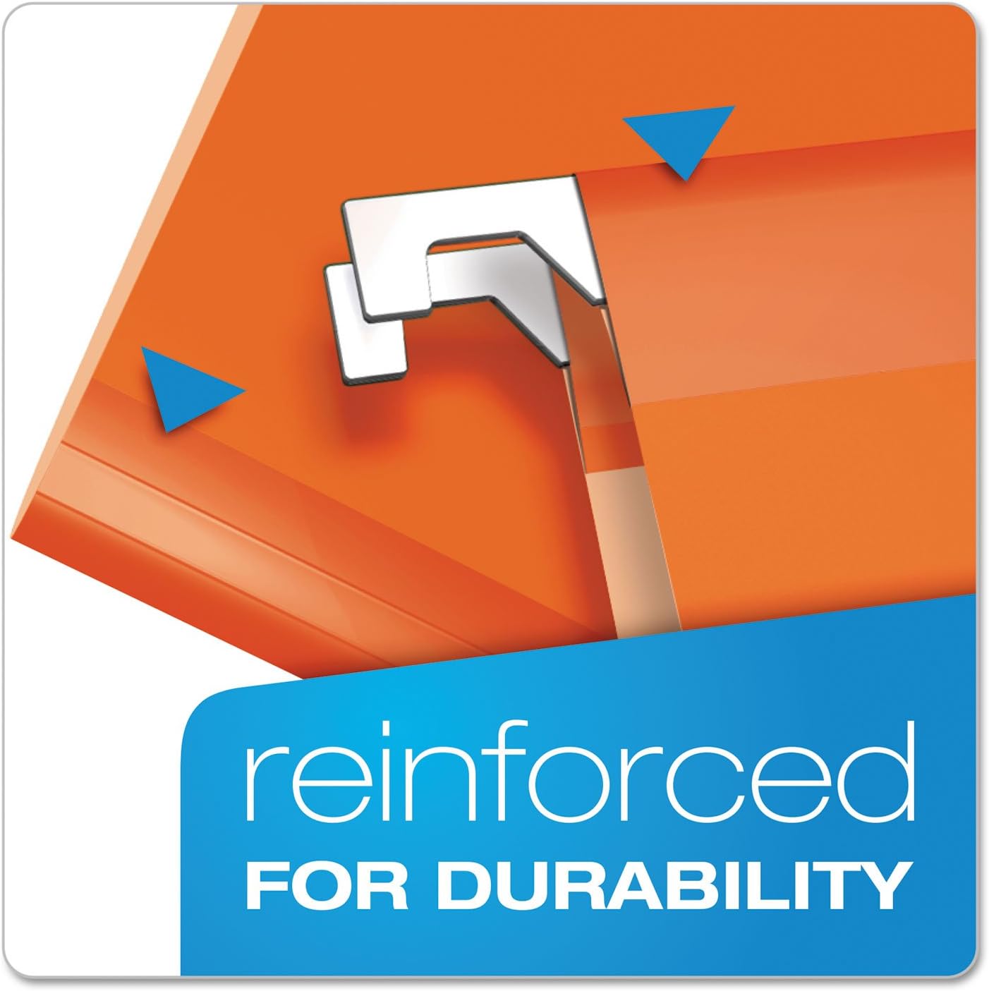 Pendaflex 415215ORA Hanging Folder, 1/5 Tab Cut, Letter, 25/BX, Orange