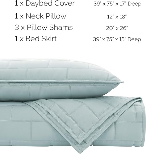 Vista 108 de Southshore Fine Living - Juego de funda acolchada de 6 piezas, diseño de hojas botánicas, color azul Hojas Botánicas Azul