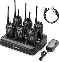 BAOFENG BF-888S 6-Pack Walkie Talkies with Six-Way Charger - Long Range UHF Two-Way Radios, 16 Channels, 1500mAh Batteries