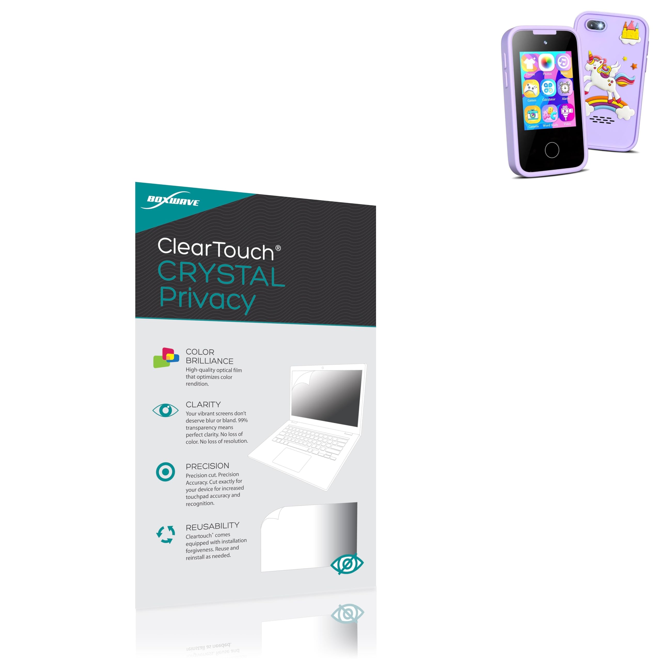 BoxWave Screen Protector Compatible With Vimorg Kids Smart Phone (2.8 in) - ClearTouch Crystal Privacy (2-Pack), Privacy Screen Protector Flexible Film Clear