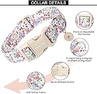 Vista 85 de Aring Pet Collar de algodón, ligero y ajustable, con hebilla de liberación rápida para perros pequeños, medianos y grandes, para cachorros, XS