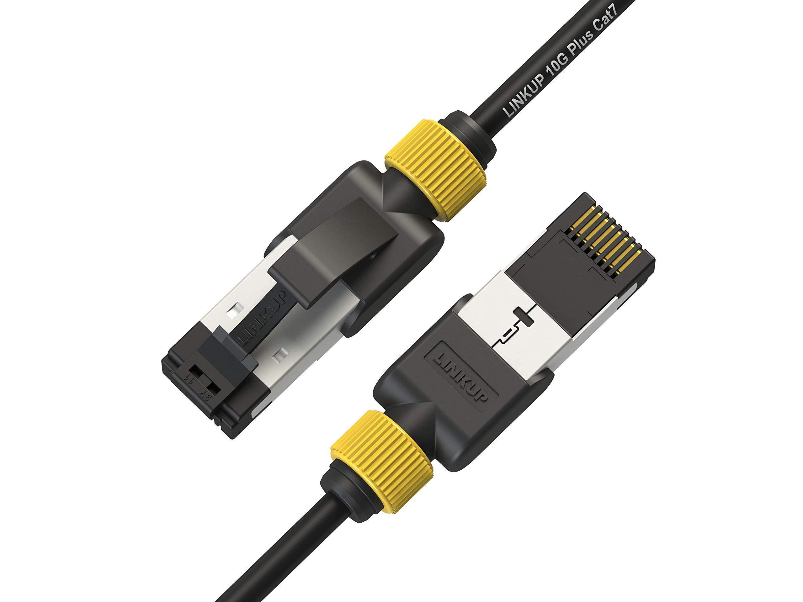 LINKUP - Certificado por Versiv┃Cable Ethernet - 150cm (6 Paquetes) Cables de conexión RJ45 S/FTP Doble Blindaje 10G┃para Rojo de Internet LAN Conmutador Panel Enrutador Gaming┃30AWG Negro