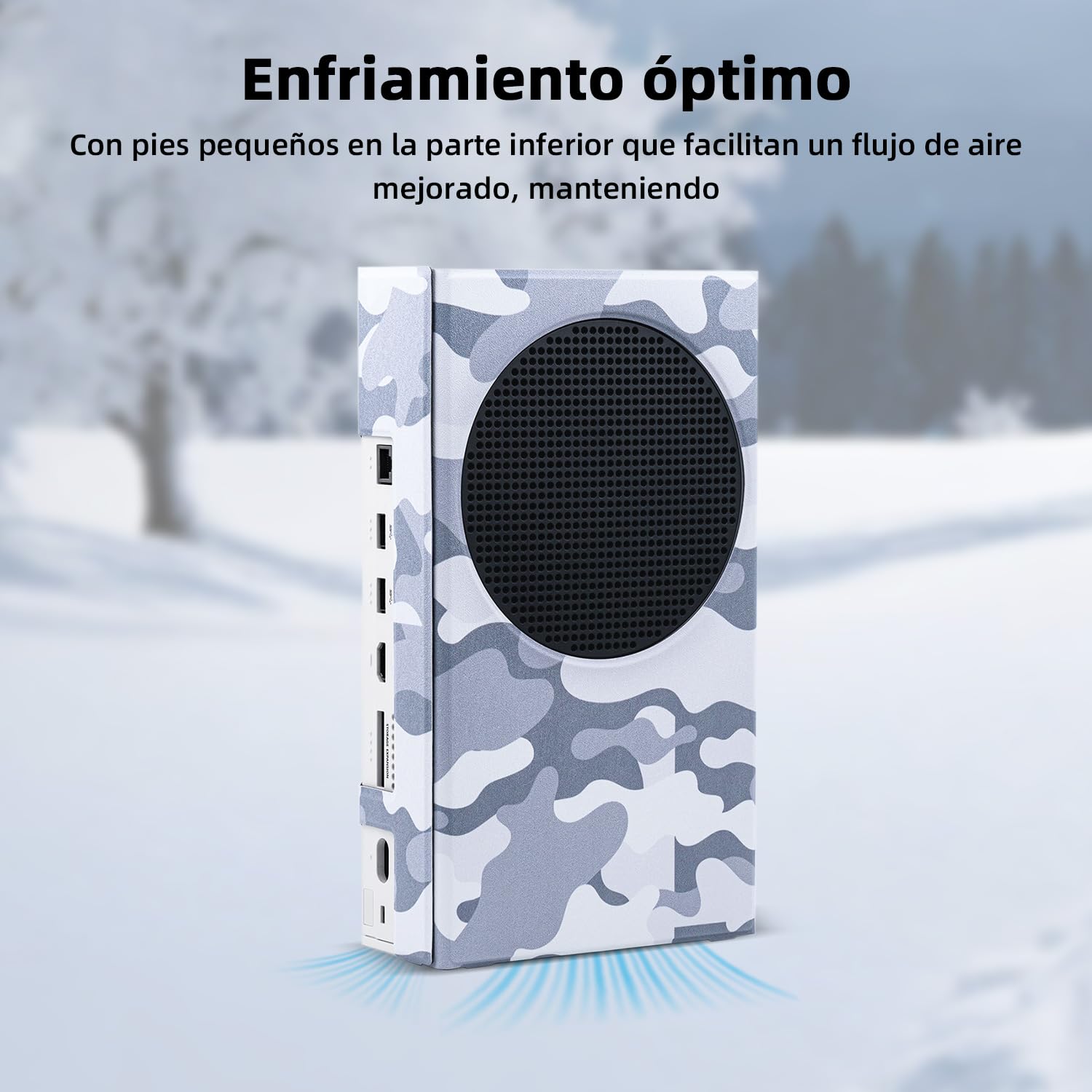 Mcbazel Smart Wraps Funda Protectora Magnética para Consola Xbox Series S, Funda Protectora con Piel Sintética de Forro Interior Suave - Camuflaje Gris