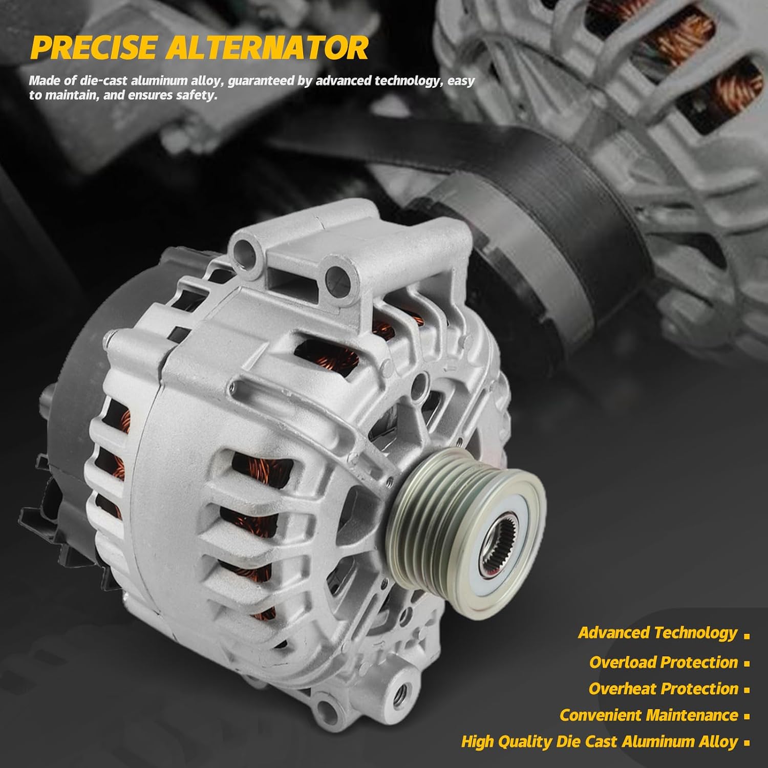 12317555926 Alternator for BMW 3.0L 128i 2008-2013, 328i 2007-2013, 328xi 2007-2008, 528i 2008-2010, 528xi 2008, X3 X5 2007-2010, for BMW 323i 2.5L 2007-2011, OE# 11301N AL0841N 12317551256