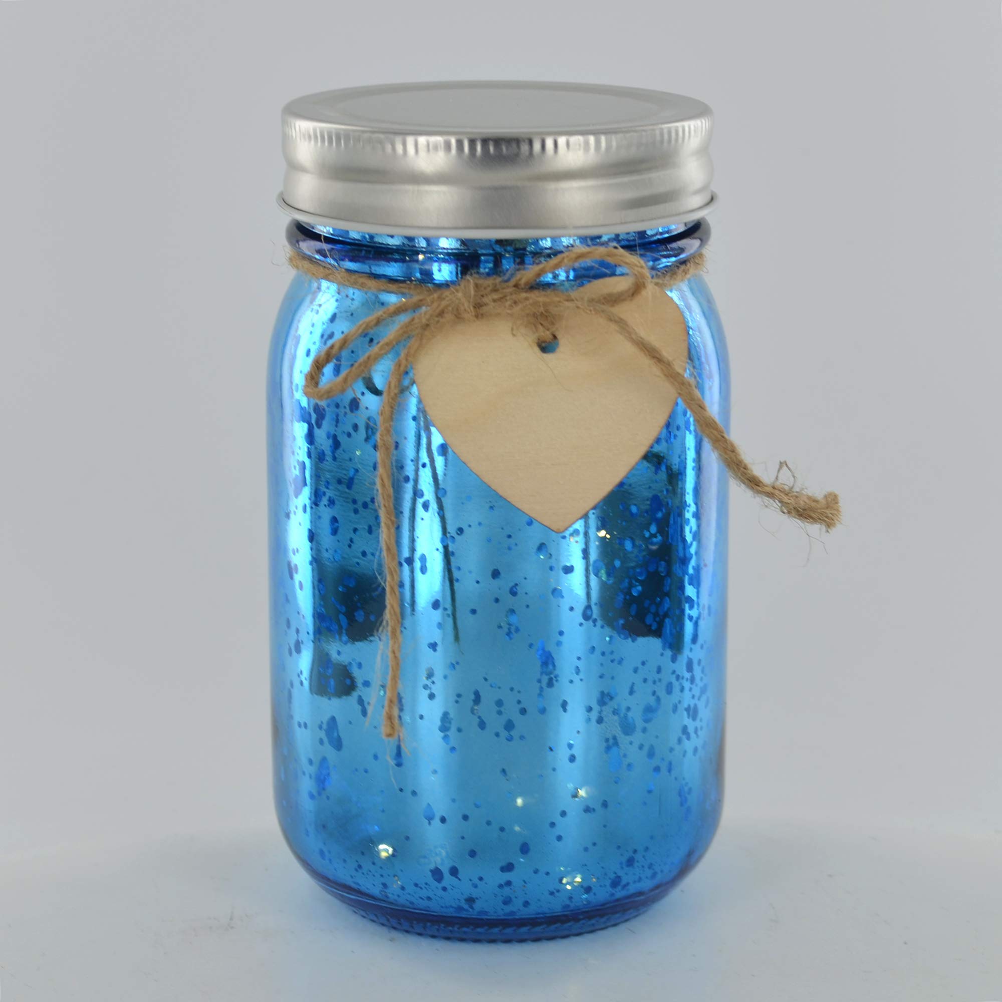 Prezents.com LED Firefly Jar Lantern Blue String Lights Indoor Battery Powered Home Decor H13.5cm
