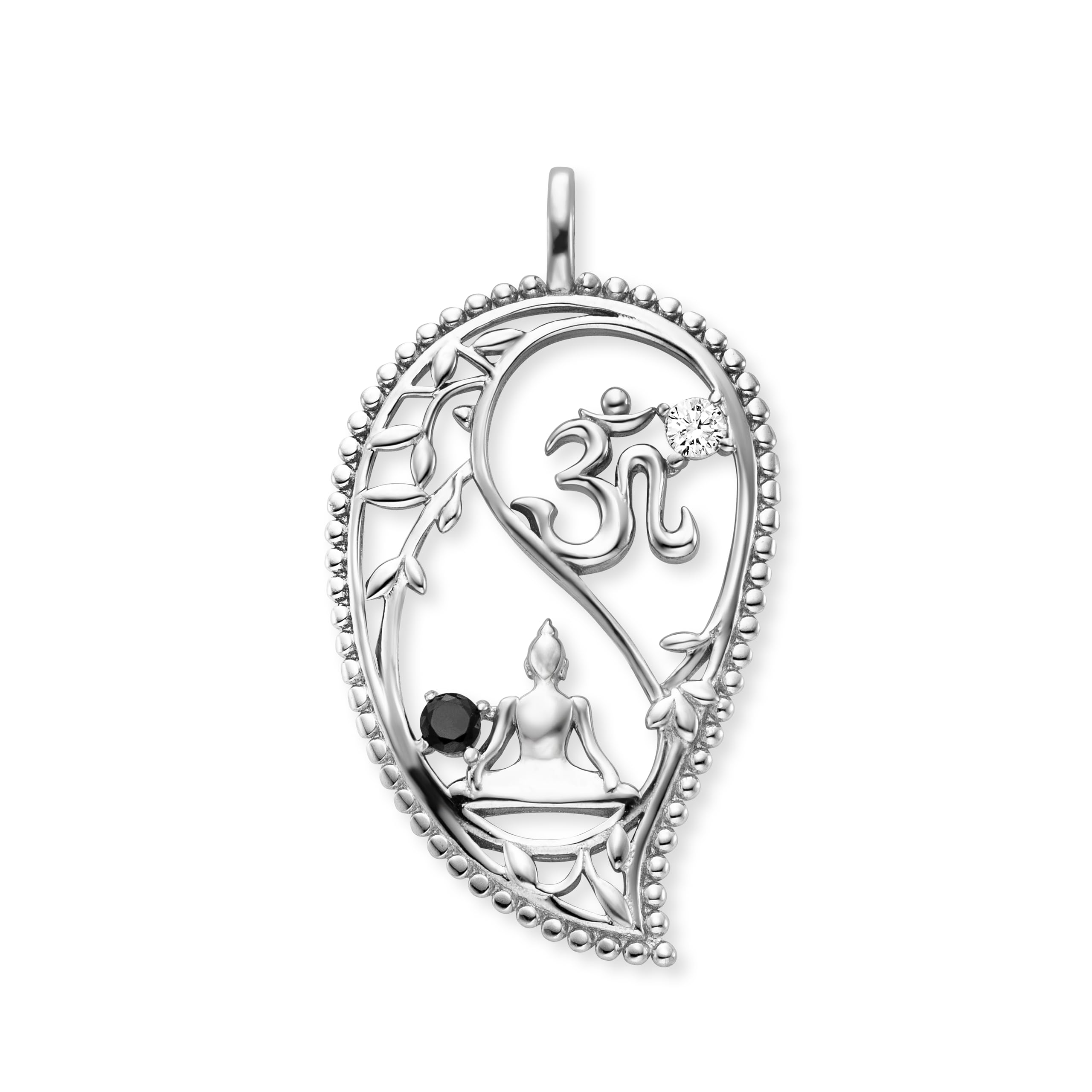 Engelsrufer Anhänger Yin Yang Drop aus 925er Sterlingsilber mit Zirkonia – Symbol für Balance & Harmonie – Größe: 22 x 33 mm – nickelfrei