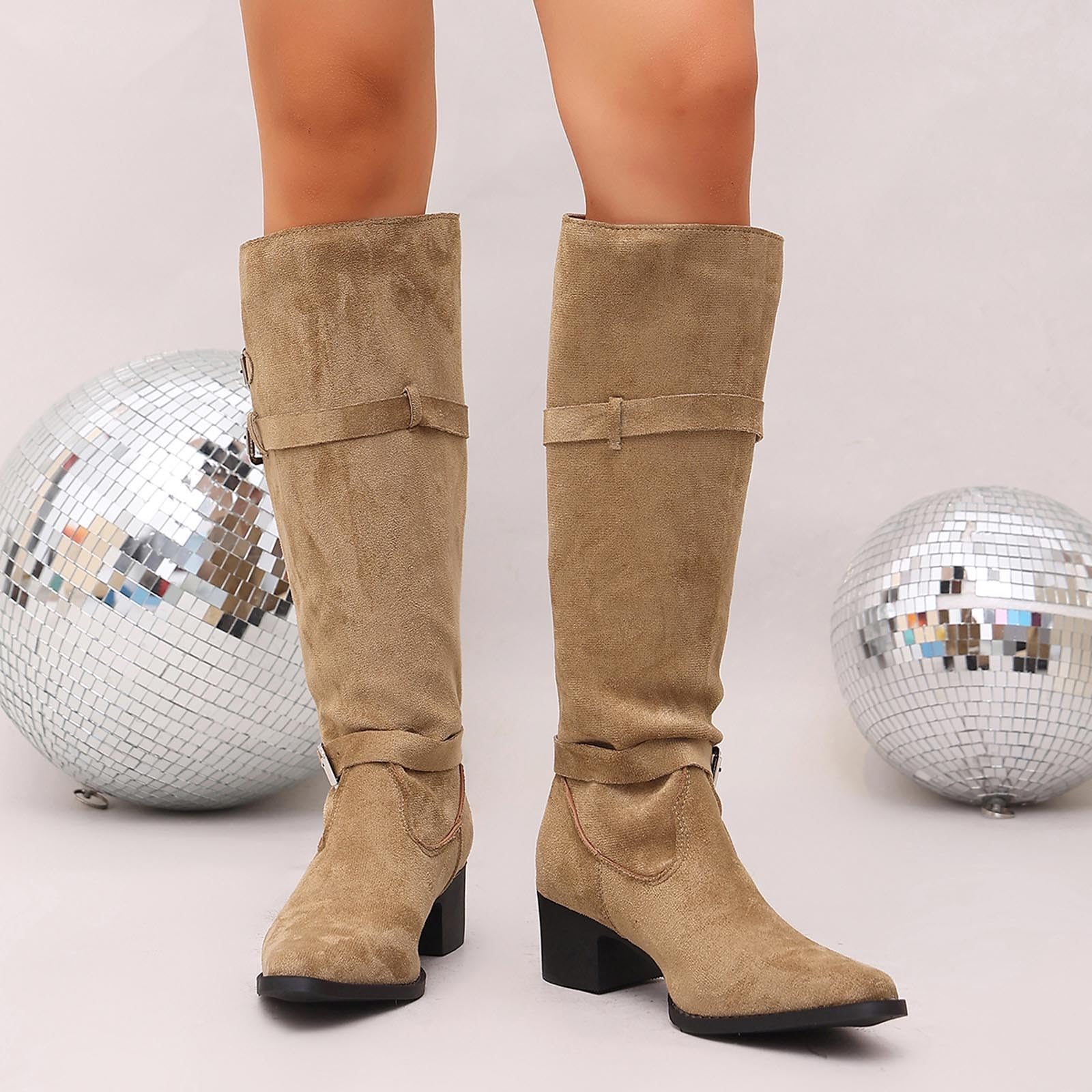 Stiefel mit modischen Schnallendetails für vielseitige -Party- Abendgarderobe