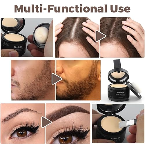 Miniatura 42 de Polvo instantáneo de línea de cabello, color de cabello para retoque de raíces para cobertura de canas y adelgazamiento del cabello, cobertura