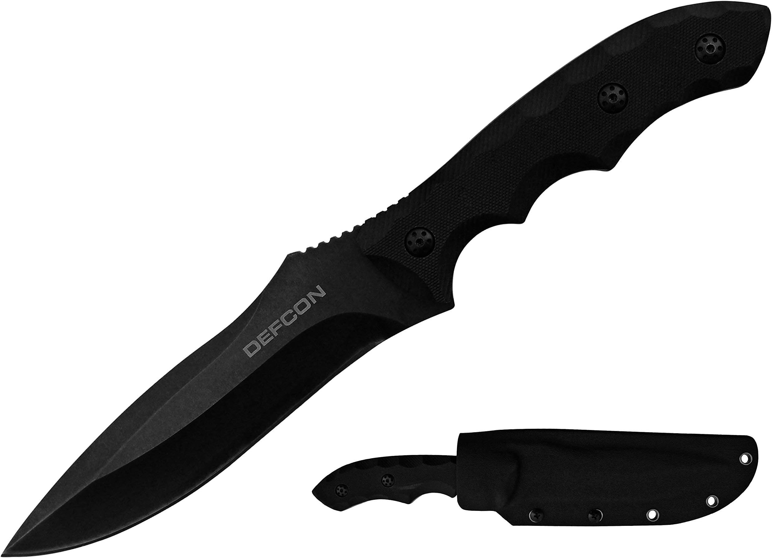 DEFCON 11.3" Tactical Full Tang Knife D2 Tool Steel HRC 59-61 with G10 Composite Handle