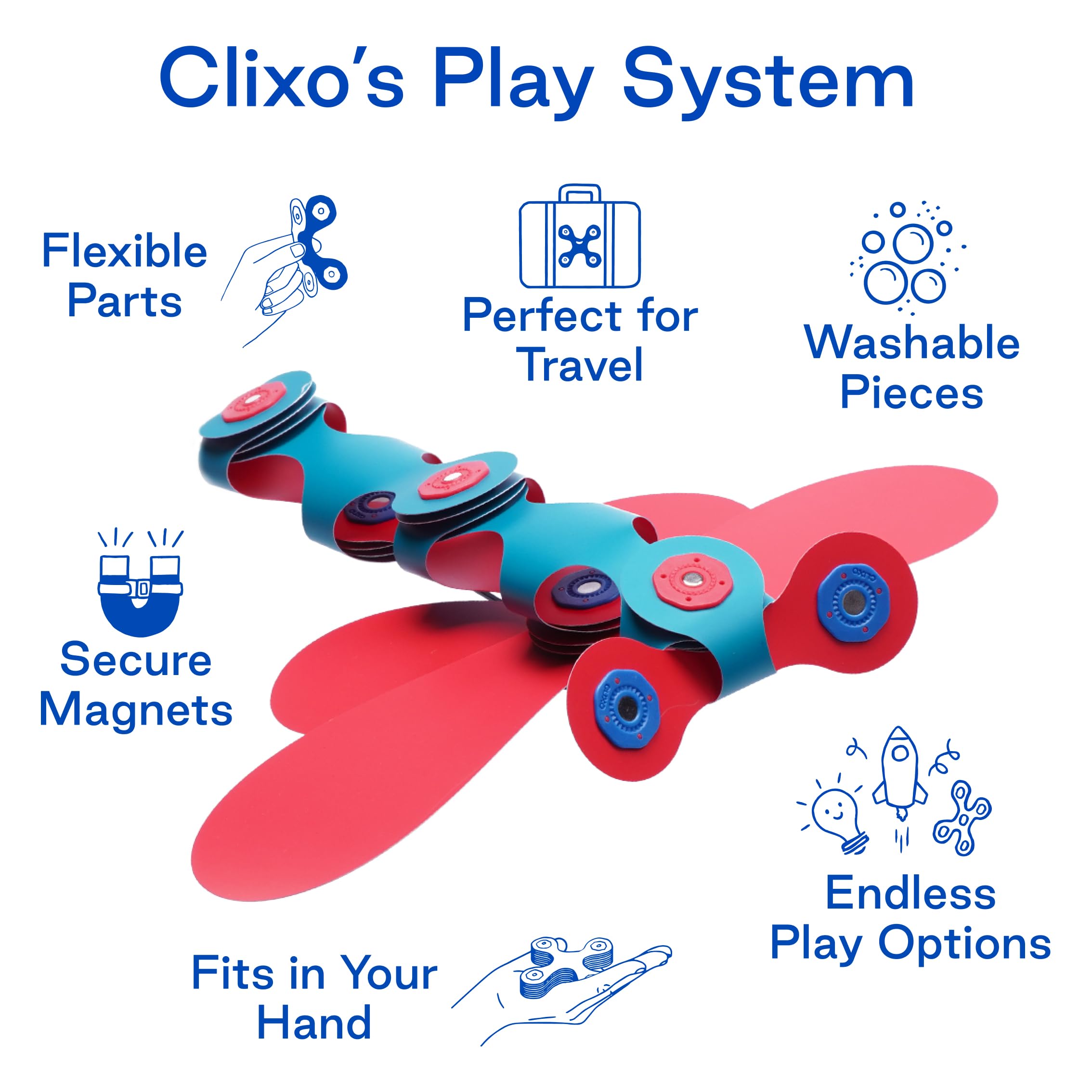 Itsy - Juguete magnético para niños, flexible, duradero, juguete de construcción magnético que aumenta la imaginación. Experiencia educativa STEM multisensorial. Ideal como juego de viaje. 4