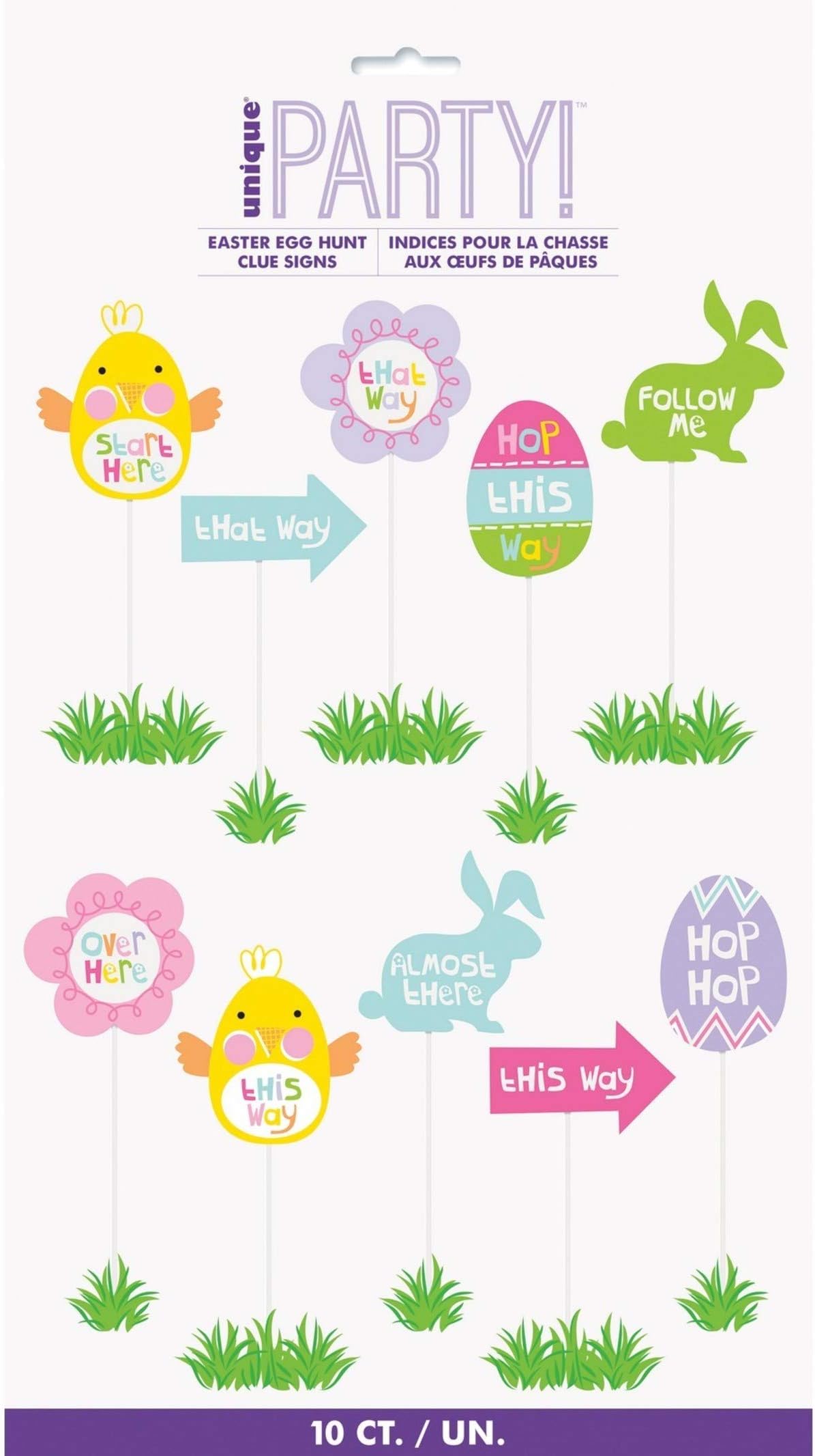 Unique Party 73723 Easter Egg Hunt Clue Signs