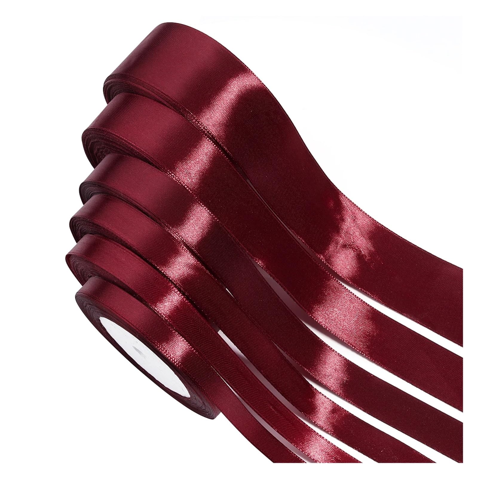 Bänder 100 Yards weinrotes einseitiges Satinband for Einwickeln von weihnachtlichem Nähstoffband(38mm)