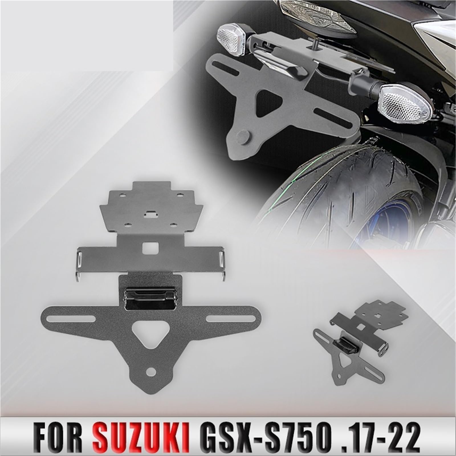 Uchwyt tablicy rejestracyjnej Osłona błotnika Tail Tidy pasująca do uchwytu tablicy rejestracyjnej SUZUKI GSXS1000 GSXS 1000F GSXS 750 1000 2015-2022 Ramki tablic rejestracyjnych