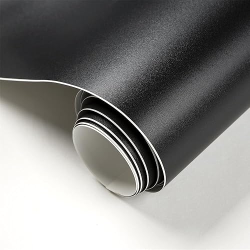 Miniatura 3 de MMFB - Rollo adhesivo de pizarra negra de borrado en seco, papel tapiz de pizarra para pegar y despegar con 15 tizas para pared, mesas, escuelas,