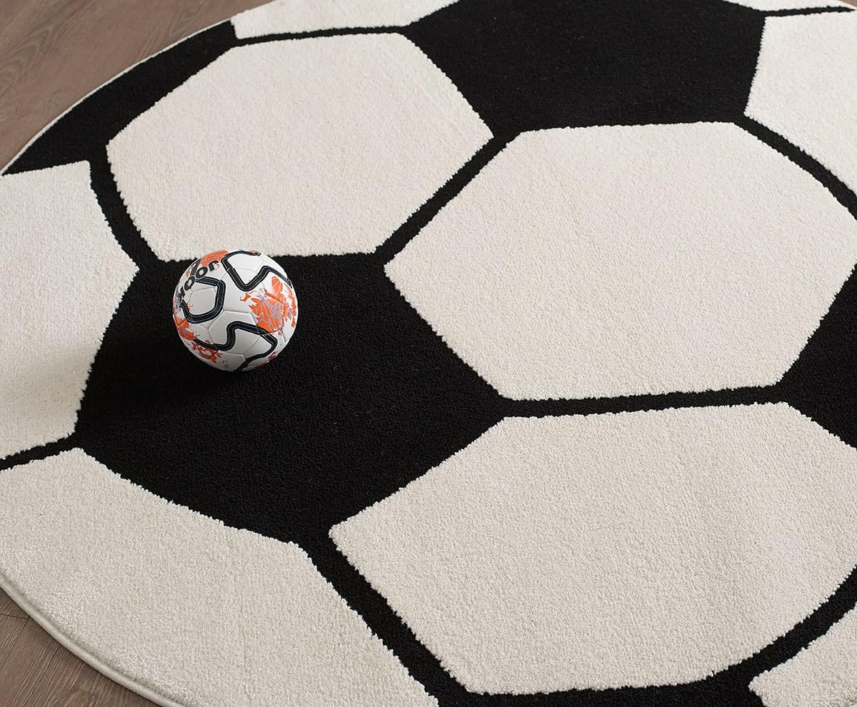 3D Sport Voetbal Tapijt Woondecoratie Flanel Water Vlam Voetbal Groot Tapijt Woonkamer Keuken Slaapkamer Vloermatten Tiener Jongens Mannen Geschenken Kids Games Antislip tapijten (Kleur 1,80x120 cm