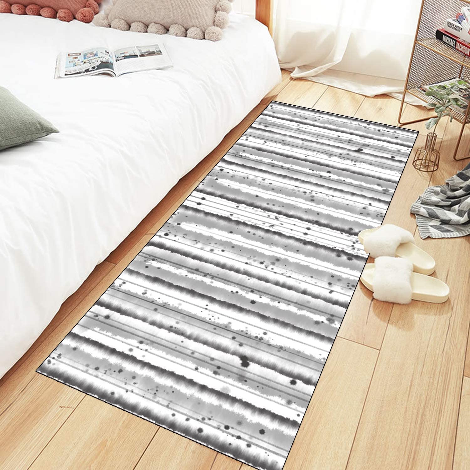 Tappeto/passatoia da cucina/corridoio e bianco, antiscivolo, lavabile, moderno, per camera da letto, soggiorno, larghezza 40 cm, larghezza 60 cm, 80 cm, 90 cm, 100 cm