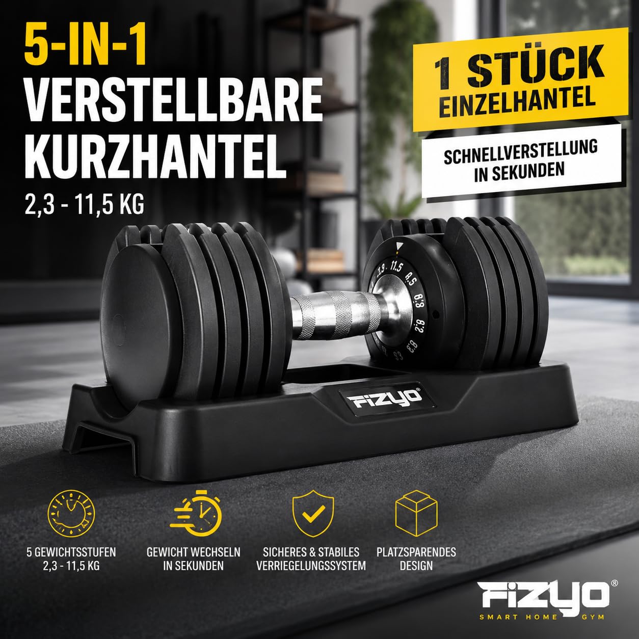 FIZYO Verstellbare Hantel, Hantelset, Kurzhantel Set für Home Gym