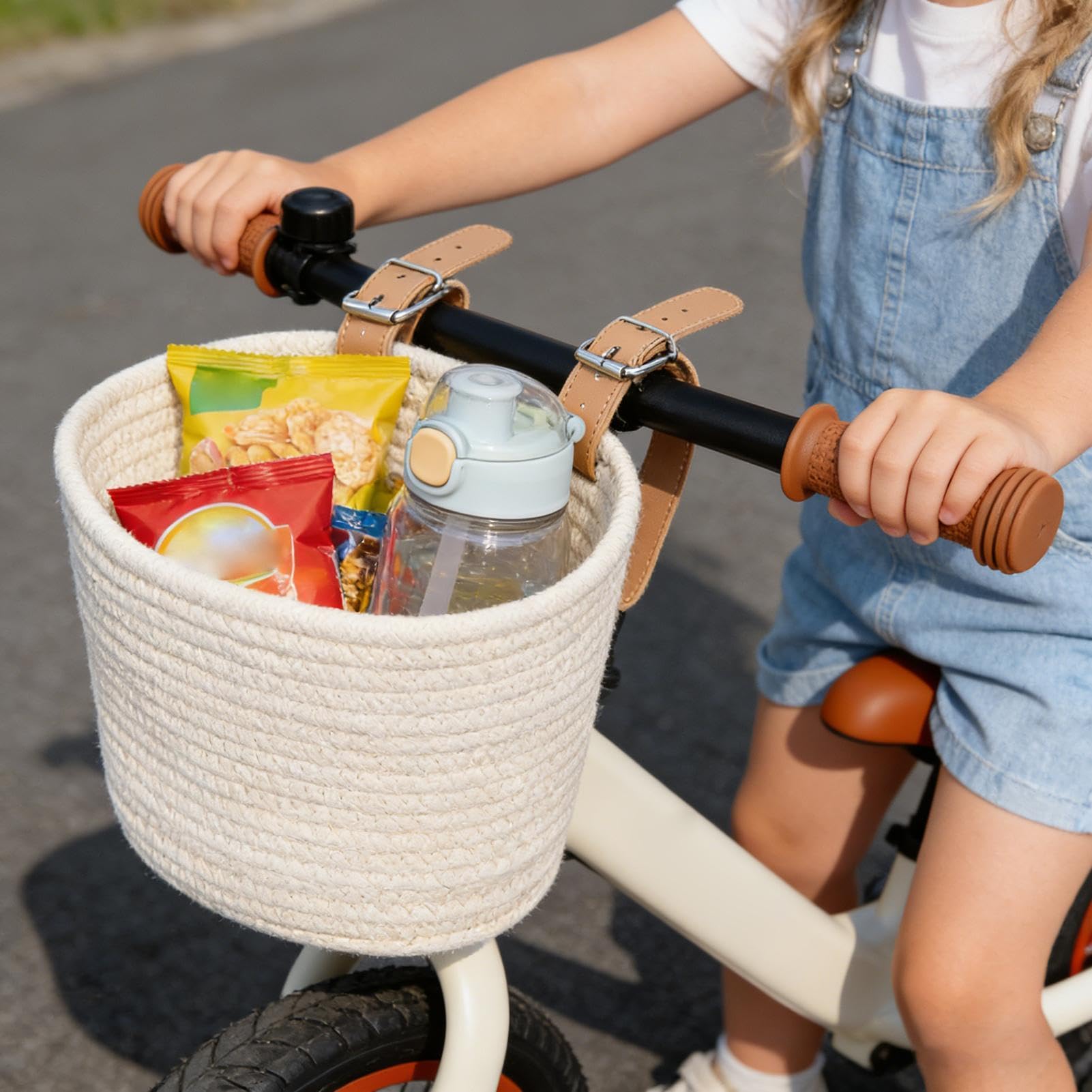 Cesto per Bici,Borsa Regolabile per Manubrio di Bici e Scooter | Cestino per Monopattino per Bambini - Ideale per Viaggi All'aperto e Libero