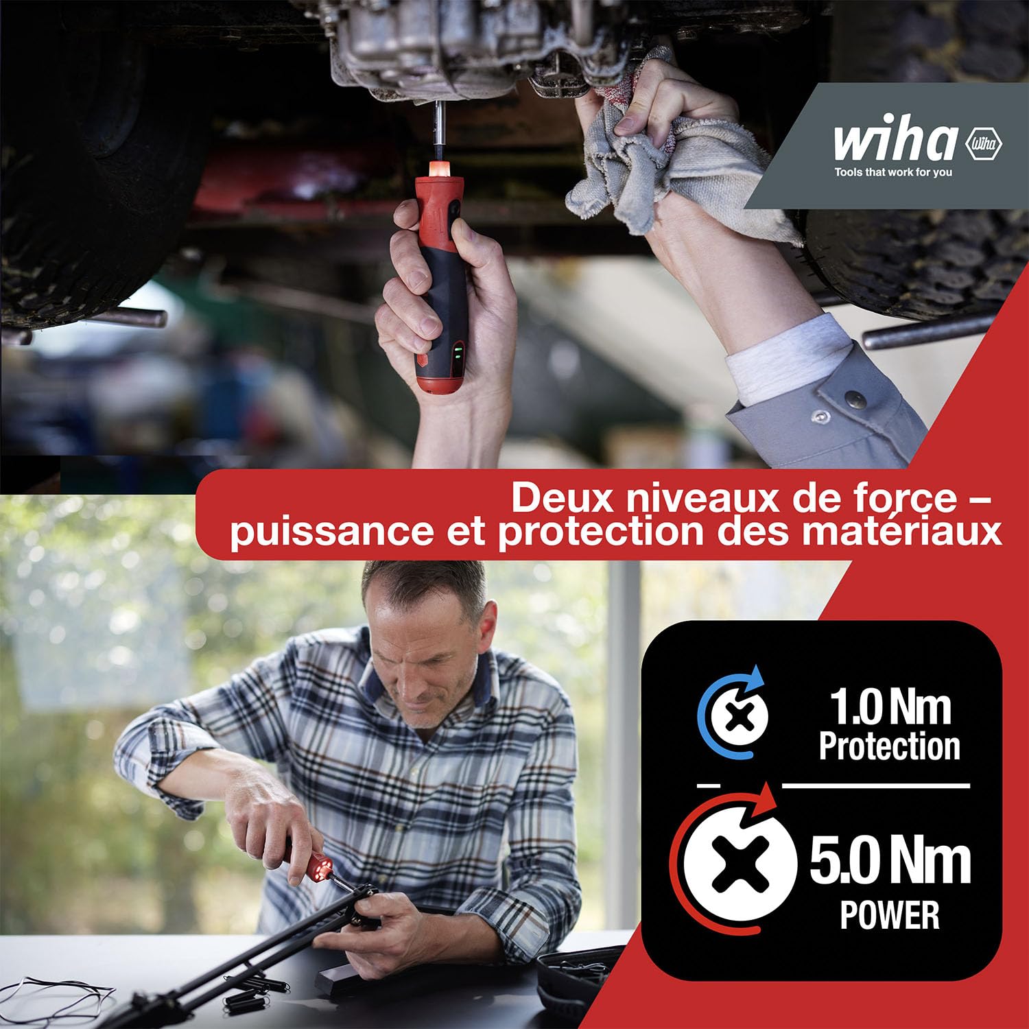 WIHA WERKZEUGE GMBH SpeedE PocketDrive 1N-5Nm | (45791) Bit set in box and pouch I 1.0 Nm + 5.0 Nm I cordless screwdriver in storage box with USB charging cable