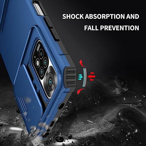 Miniatura 7 de Asuwish Funda de teléfono para Xiaomi Redmi Note 11S11 4G con protector de pantalla de vidrio templado y cubierta de cámara deslizante Soporte