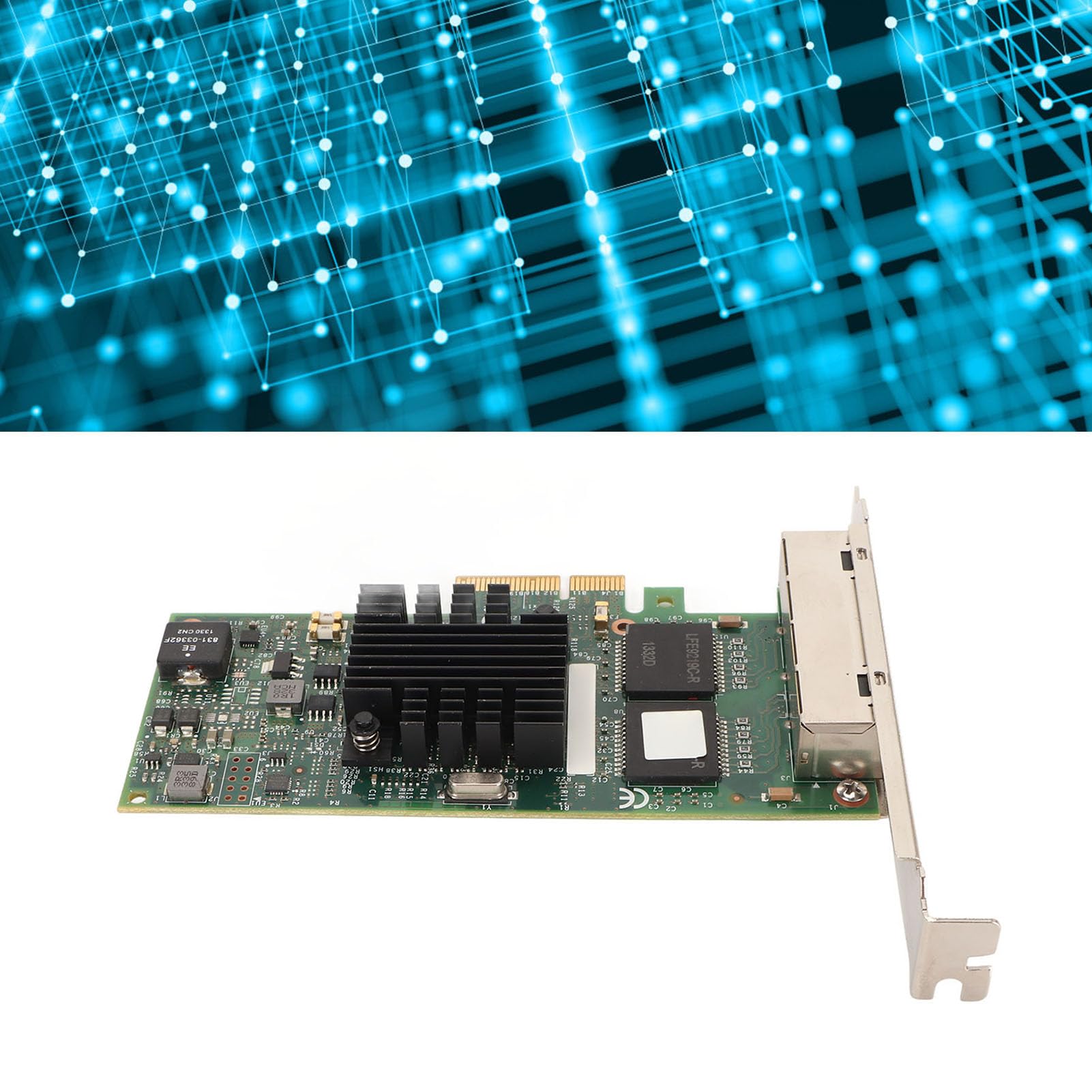 Tarjeta de red PCIe, tarjeta Gigabit Ethernet, 10 100 1000Mbps 4 puertos RJ45 5.0GT S Tarjeta LAN NIC de velocidad de interfaz para transmisión de servidor,