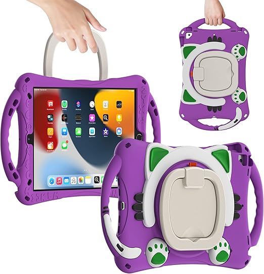 Amazon Co Jp Ipad Mini 6 ケース 回転 耐衝撃 Ipad Mini ケース 第6世代 Ipad Mini 8 3 インチ 360度回転スタンド ペン収納 ハンド Ipad Mini6 カバー 頑丈 スタンド ハンドル付 片手 傷防止 子供 現場 Ipad縦置きケース 人気 男女兼用 可愛い猫の足