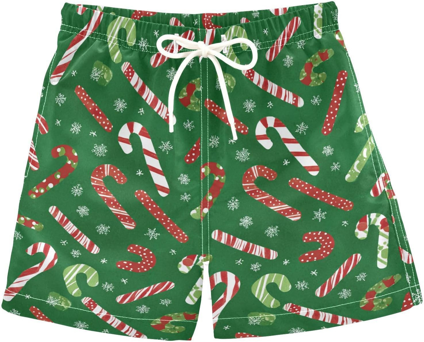 SHJI Seamless Christmas Trees Boys Swim Trunks Toddler Swim Shorts Swimsuit for Beach Hawaii Vacation 2T