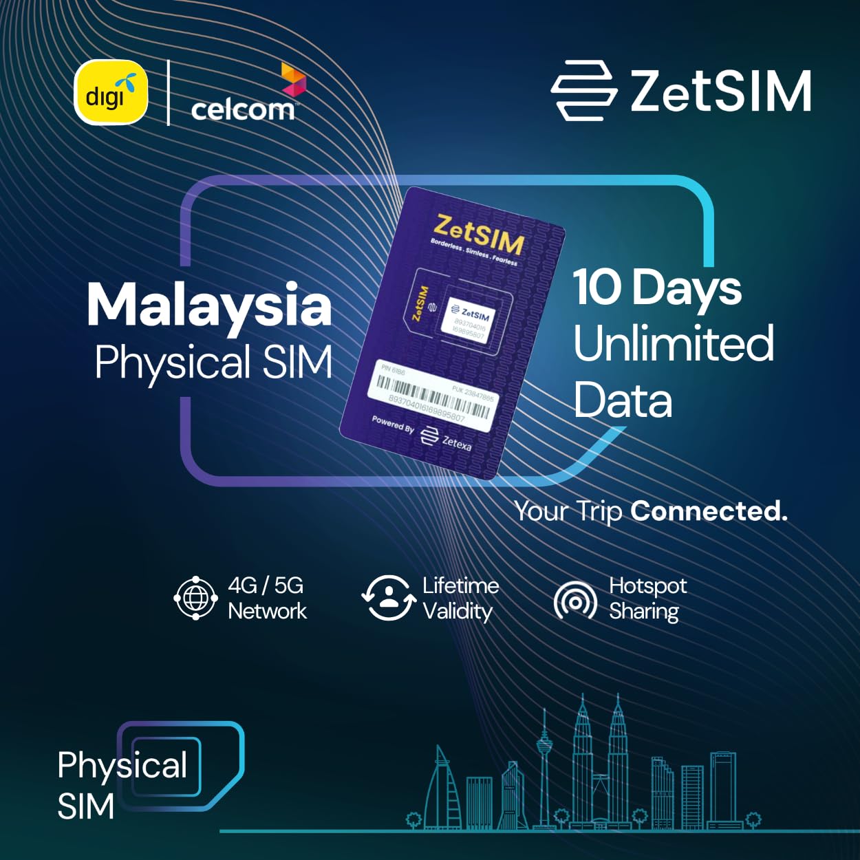 Malaysia Local SIM Card | 7 Days Unlimited Data | 4G/5G High-Speed Data | One SIM for Lifetime | Easy App Top-Up | Hotspot Sharing | No Contract Requried (10 Days Unlimited)-image-11